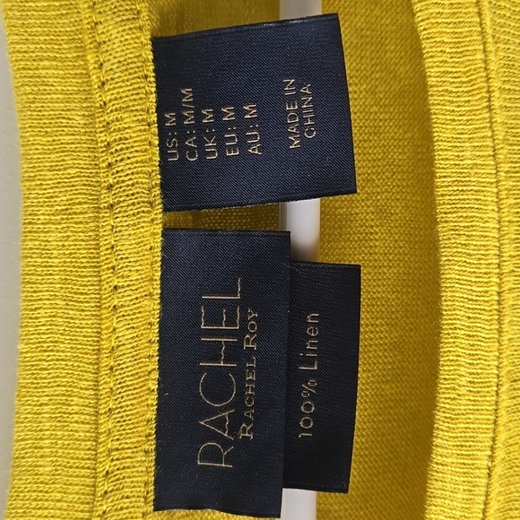 Rachel Roy 100% Linen Yellow Top - Picture 4 of 5